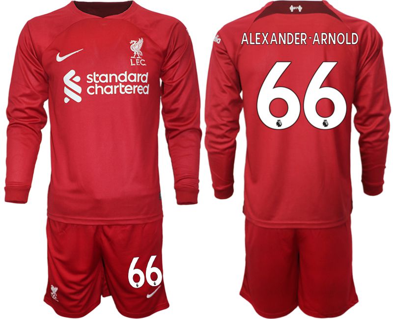 Men 2022-2023 Club Liverpool home long sleeves red 66 Soccer Jersey